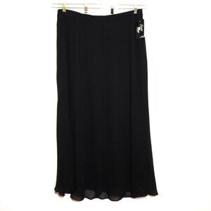Alex Evenings Chiffon Maxi Skirt Women's Plus 3X Black Straight Dressy Party